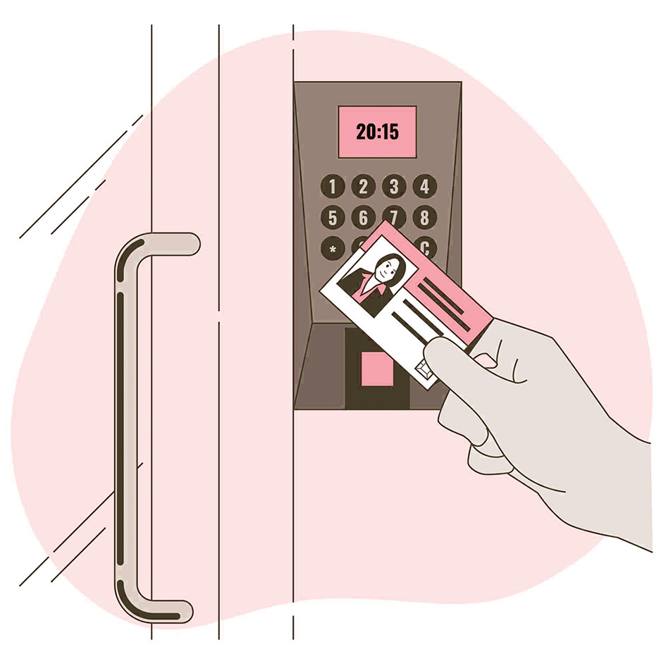 Illustration d’un contrôle d’accès par badge